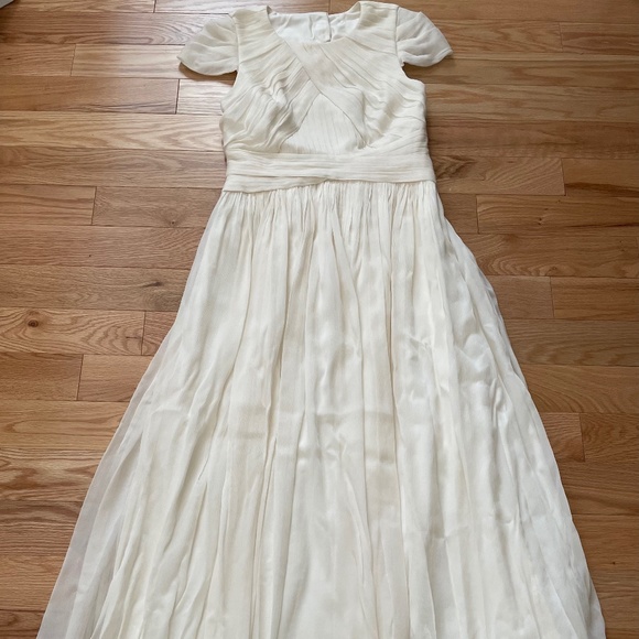 Beautiful cap sleeve chiffon j crew wedding dress - Picture 5 of 6